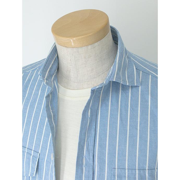 GUY ROVER/ギローバー/オーバーシャツ/ストライプオックスフォード/ブルー×ホワイト/guy460606 | GUY ROVER | 01