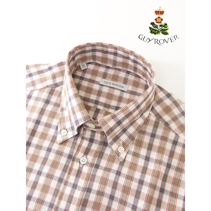 ギローバー GUY ROVER ボタンダウンシャツ/タータンチェック ホワイト×ブラウン guy461803 | GUY ROVER