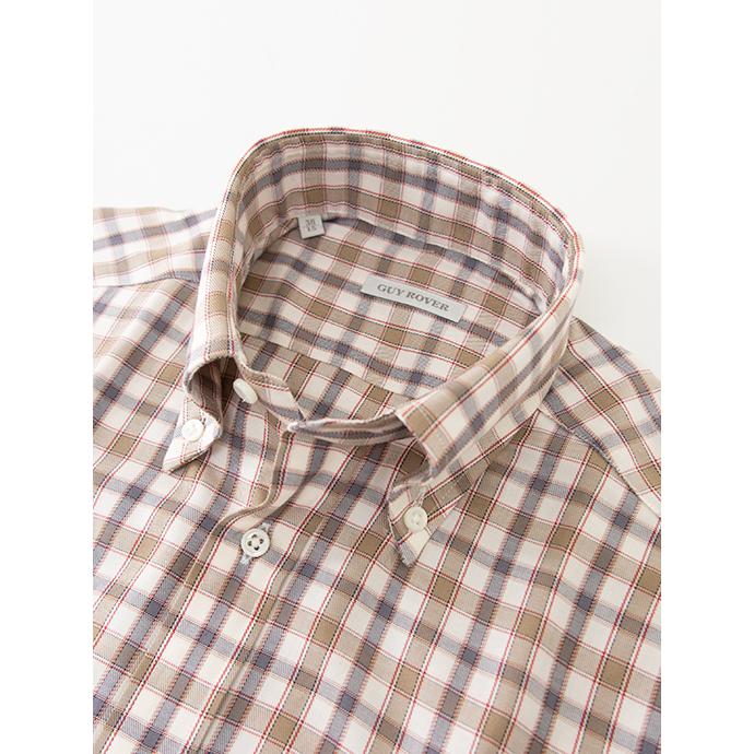 ギローバー GUY ROVER ボタンダウンシャツ/タータンチェック ホワイト×ブラウン guy461803 | GUY ROVER | 01
