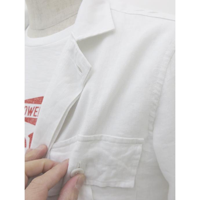 【40％OFF】ギローバー GUY ROVER オーバーシャツ/リネンビスコース イタリア製 ホワイト guy480804 | GUY ROVER | 01