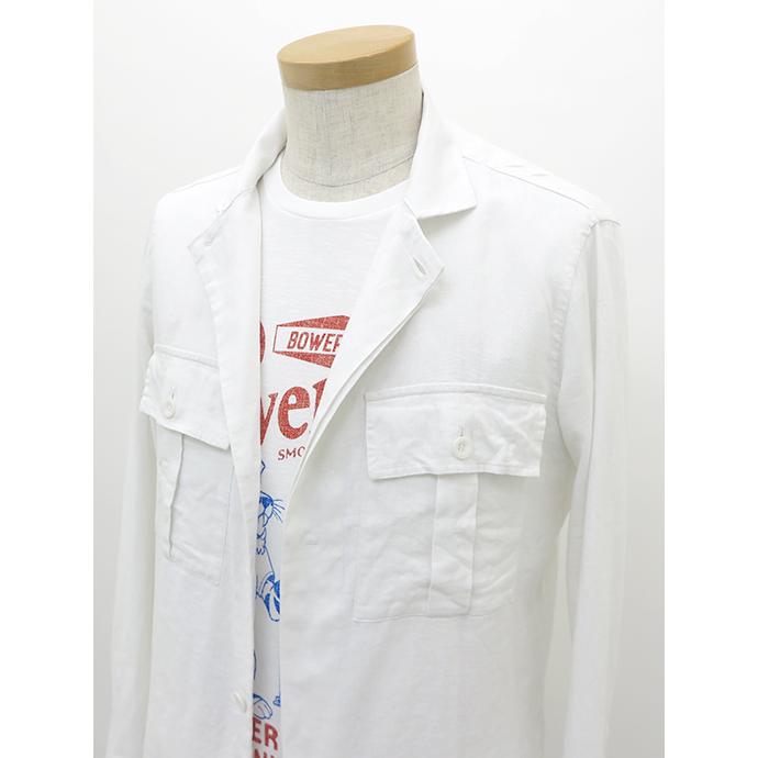 【40％OFF】ギローバー GUY ROVER オーバーシャツ/リネンビスコース イタリア製 ホワイト guy480804 | GUY ROVER | 02