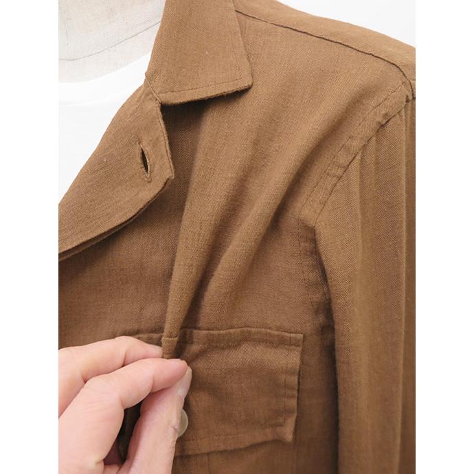 【30％OFF】ギローバー GUY ROVER オーバーシャツ/リネンビスコース イタリア製 ブラウン guy480805 | GUY ROVER | 01