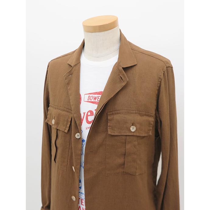 【30％OFF】ギローバー GUY ROVER オーバーシャツ/リネンビスコース イタリア製 ブラウン guy480805 | GUY ROVER | 02