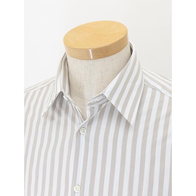 ギローバー GUY ROVER レギュラーカラーシャツ/ストライプ イタリア製 ホワイト×グレージュ guy481601 | GUY ROVER | 01