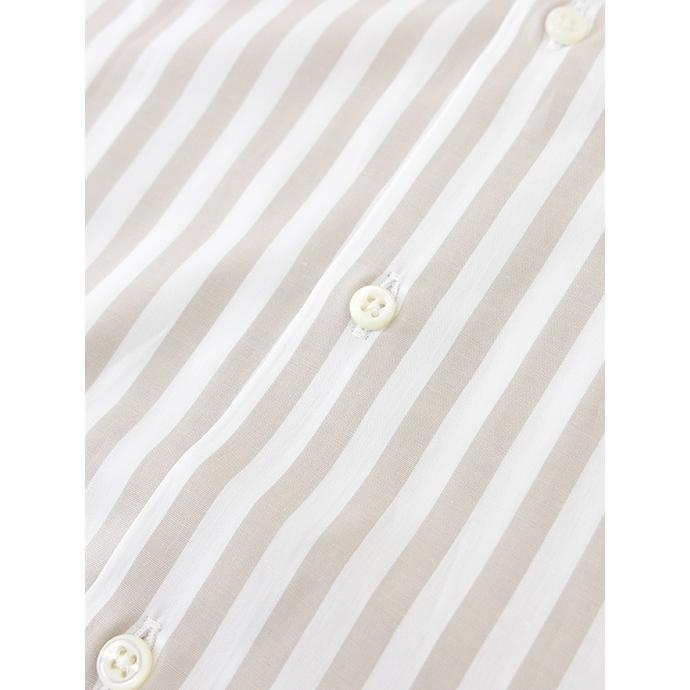 ギローバー GUY ROVER レギュラーカラーシャツ/ストライプ イタリア製 ホワイト×グレージュ guy481601 | GUY ROVER | 04