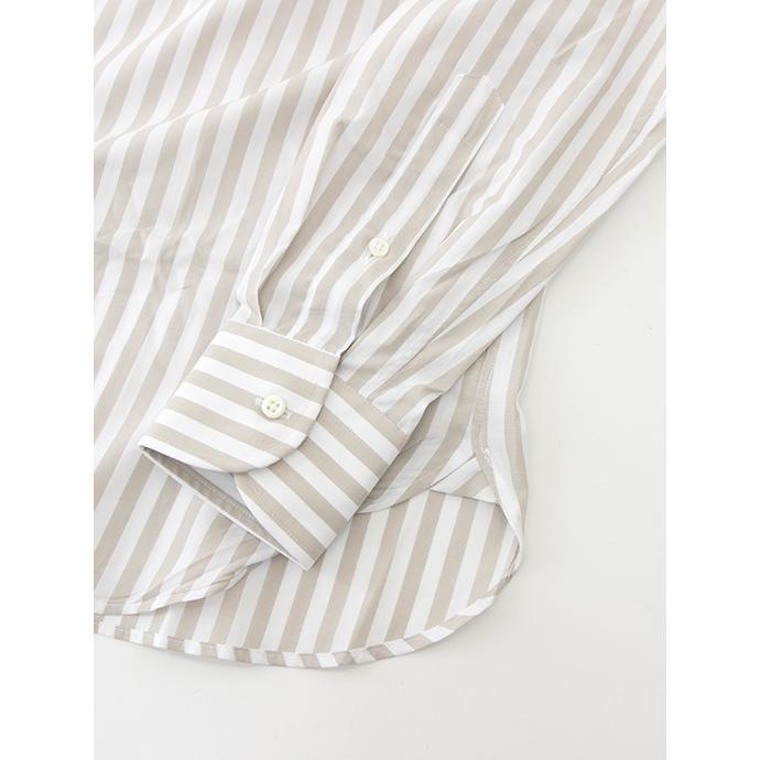 ギローバー GUY ROVER レギュラーカラーシャツ/ストライプ イタリア製 ホワイト×グレージュ guy481601 | GUY ROVER | 05