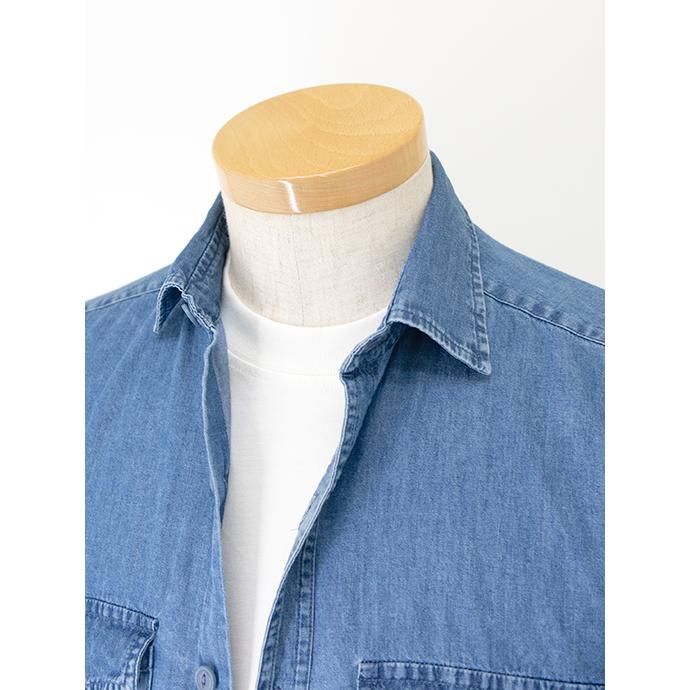 【50％OFF】ギローバー GUY ROVER オーバーシャツ/シャツアウター/シャンブレーコットン イタリア製 インディゴブルー guy500601 | GUY ROVER | 02