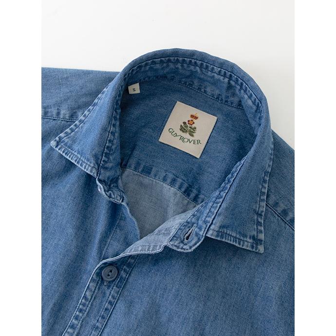 【50％OFF】ギローバー GUY ROVER オーバーシャツ/シャツアウター/シャンブレーコットン イタリア製 インディゴブルー guy500601 | GUY ROVER | 06