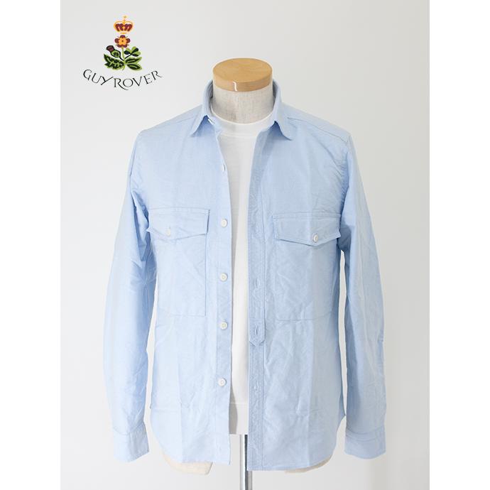【50％OFF】ギローバー GUY ROVER オーバーシャツ/シャツアウター/オックスフォードコットン イタリア製 ブルー guy500602 | GUY ROVER