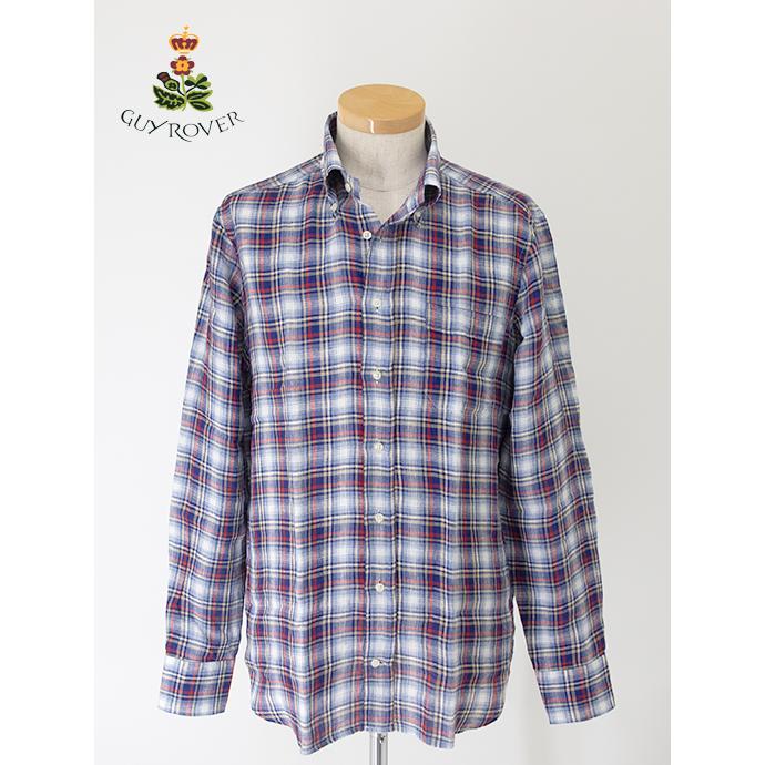 ギローバー GUY ROVER リネンシャツ/ボタンダウン/マドラスチェック イタリア製 チェック guy500603 | GUY ROVER