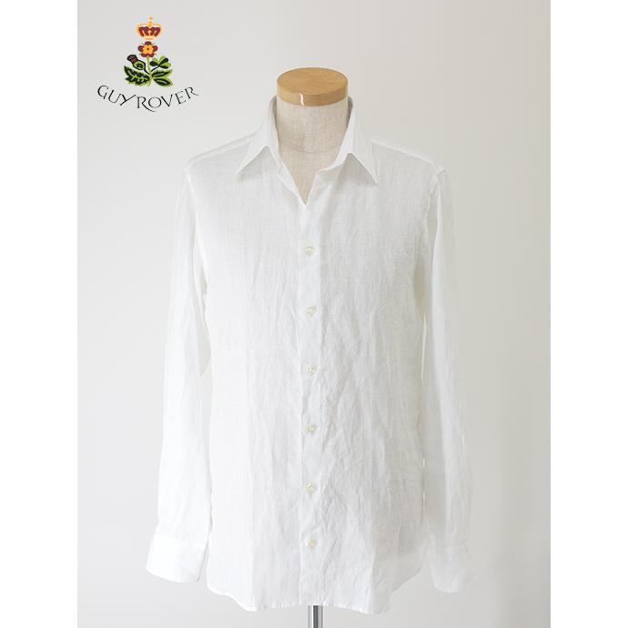 【30％OFF】ギローバー GUY ROVER リネンシャツ/レギュラーカラー イタリア製 ホワイト guy500604 | GUY ROVER