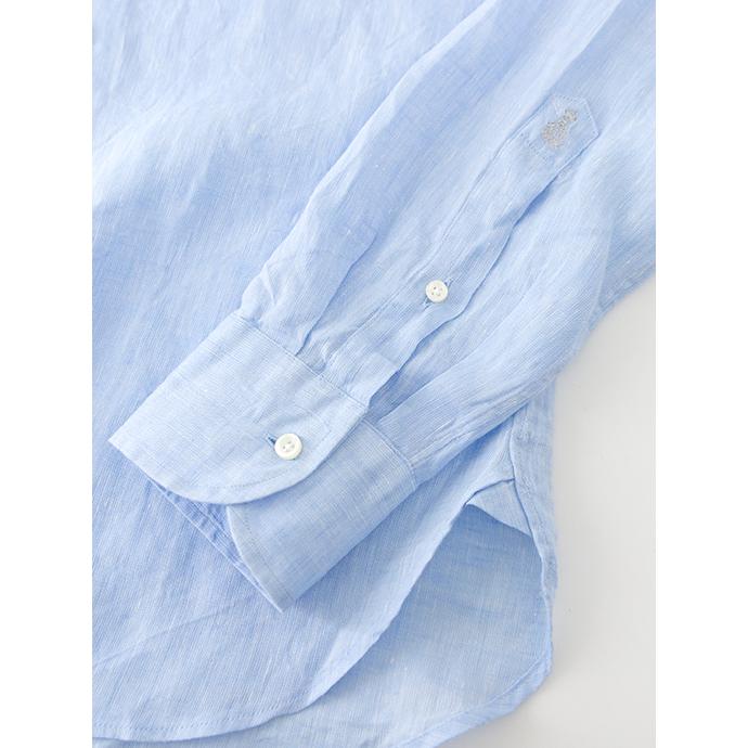 【50％OFF】ギローバー GUY ROVER リネンシャツ/レギュラーカラー イタリア製 サックスブルー guy500605 | GUY ROVER | 04