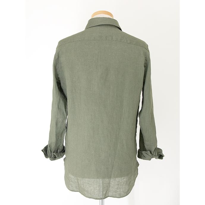 【50％OFF】ギローバー GUY ROVER リネンシャツ/レギュラーカラー イタリア製 オリーブ guy500607 | GUY ROVER | 01