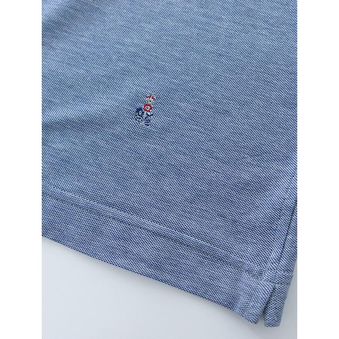 Guy Rover ギローバー 半袖ポロシャツ 鹿子 イタリア製 ブルー M GUY ROVER 【30％OFF】ギローバー 鹿の子半袖ポロシャツ/ワイド