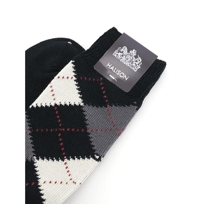 HALISON/ハリソン/アーガイルソックス/スーピマコットン/ブラック/hal341414 | HALISON | 01