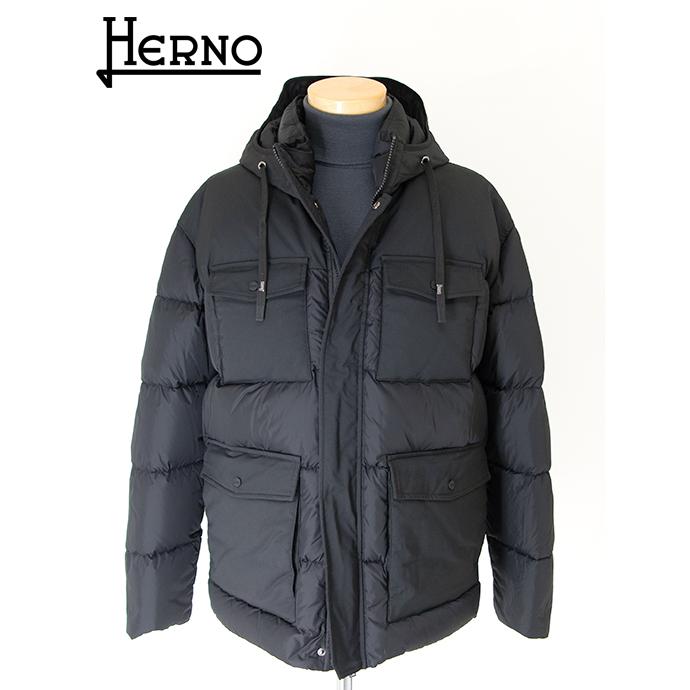 30％OFF】HERNO/ヘルノ 切替フーデッドダウンジャケット/POLAR-TECH