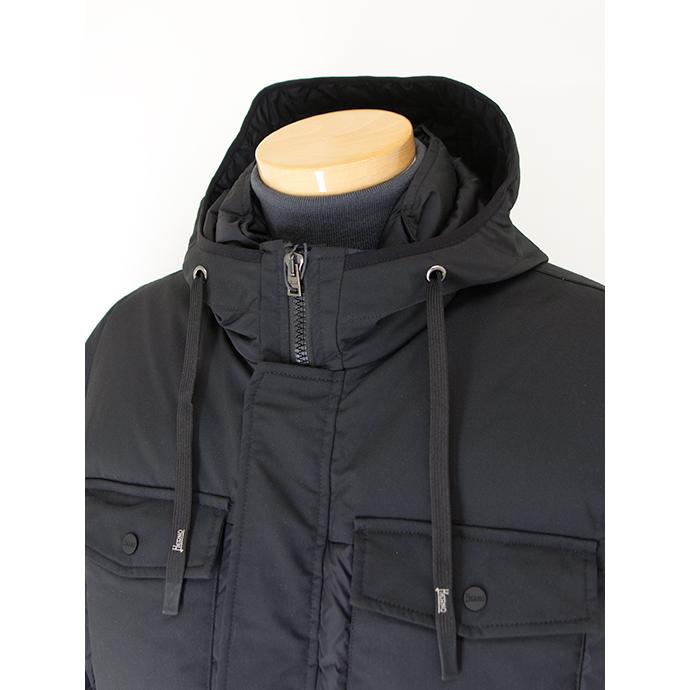 2023そ　ヘルノ　テディ　ダウンジャケット　ブラック　切替　40 L HERNO（ヘルノ） ダウンジャケット 大きいサイズあり ブラック