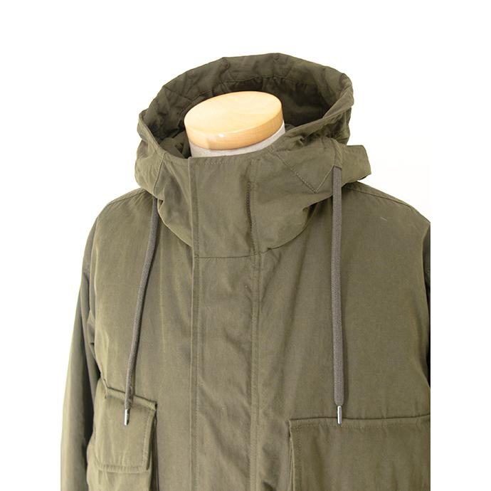 【30％OFF】ヘルノ HERNO フーデッドコート/ワックスドコットンミックス ミリタリーグリーン her501802 | HERNO | 03