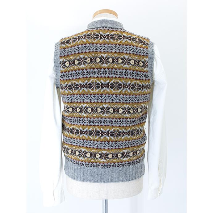 ジャミーソンズ Jamieson's ニットベスト/フェアアイル マスタード×グレー jam501802 | Jamieson's of Shetland | 01