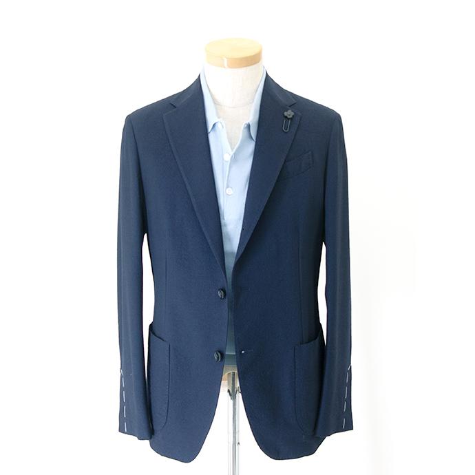 極美品 LARDINI Easy Wear マイクロシアサッカー スーツ 44