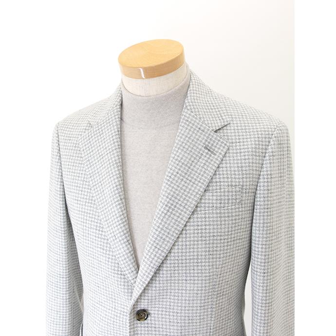 【20%OFF】ラルディーニ LARDINI 3Bジャケット/千鳥格子ウールカシミア イタリア製 エクリュ×ライトグレー lar501603の画像