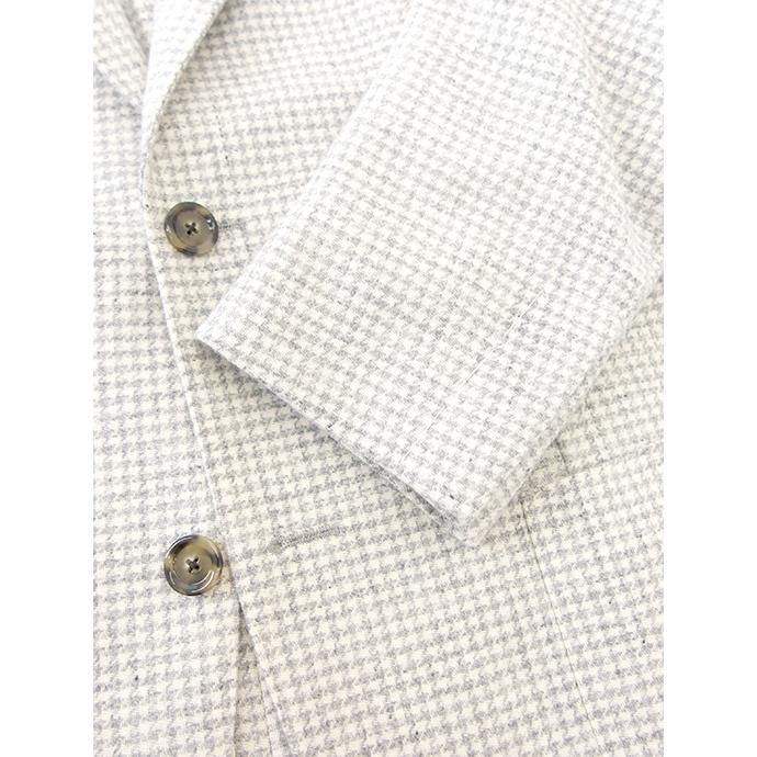 【20%OFF】ラルディーニ LARDINI 3Bジャケット/千鳥格子ウールカシミア イタリア製 エクリュ×ライトグレー lar501603の画像