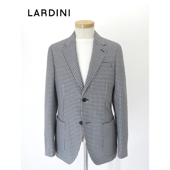 ラルディーニ LARDINI 3Bジャケット/千鳥格子風ウールコットン イタリア製 ブラック×ホワイト lar520201 | LARDINI