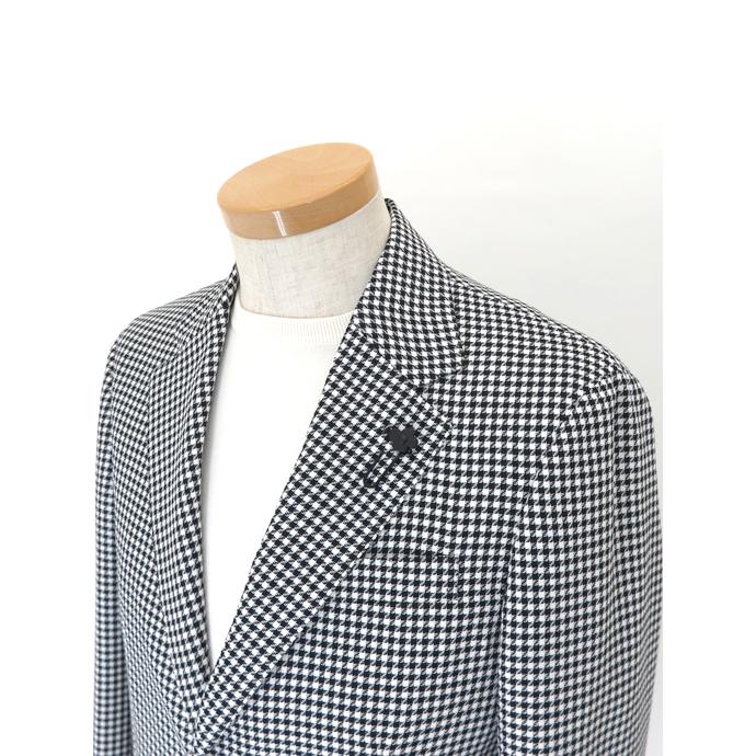 ラルディーニ LARDINI 3Bジャケット/千鳥格子風ウールコットン イタリア製 ブラック×ホワイト lar520201 | LARDINI | 02