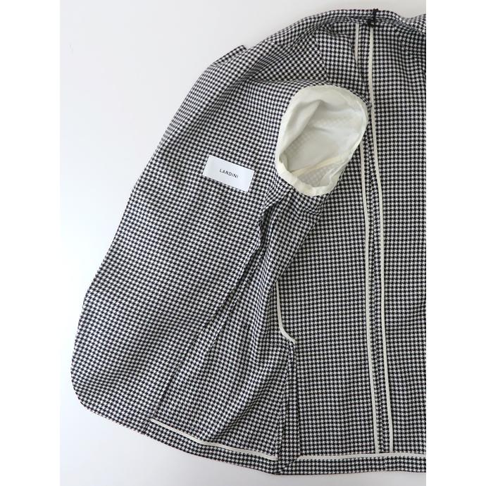ラルディーニ LARDINI 3Bジャケット/千鳥格子風ウールコットン イタリア製 ブラック×ホワイト lar520201 | LARDINI | 05
