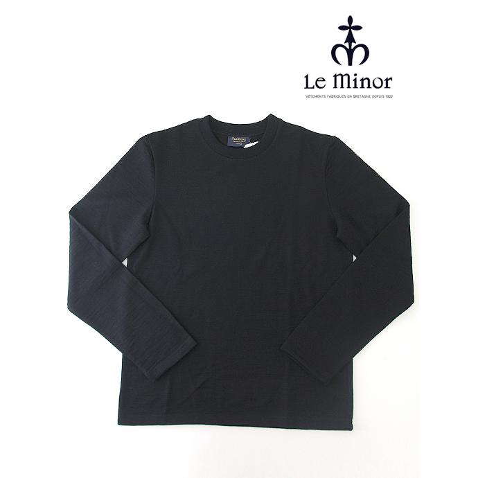 Le minor/ルミノア/長袖ウールカットソー/ブラック/lem442006 | Le Minor