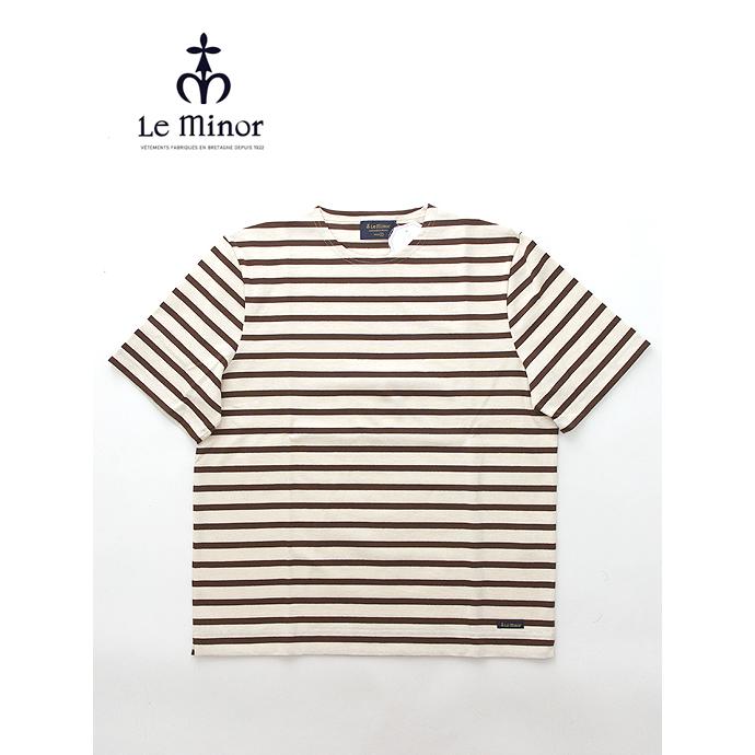 Le minor/ルミノア/バスクシャツ/半袖/エクリュ×ブラウン/lem460808 | Le Minor