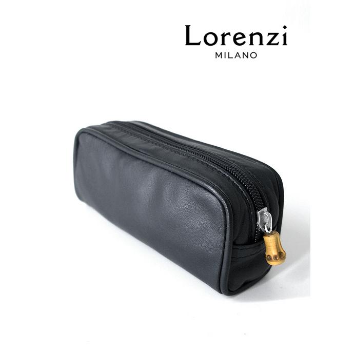 ロレンツィ Lorenzi レザーミニポーチ ブラック lor520801 | 