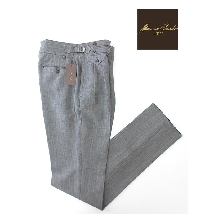 マッシモ・コラード Massimo Corrado ベルトレストラウザーズ/ウールモヘア イタリア製 グレー mac500404 | ブランド登録なし