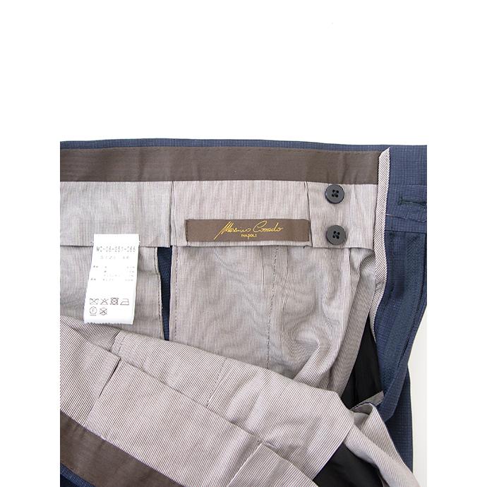 マッシモ・コラード Massimo Corrado ベルトレストラウザーズ/ストレッチウールリネン イタリア製 ネイビーブルー mac500405 | ブランド登録なし | 10