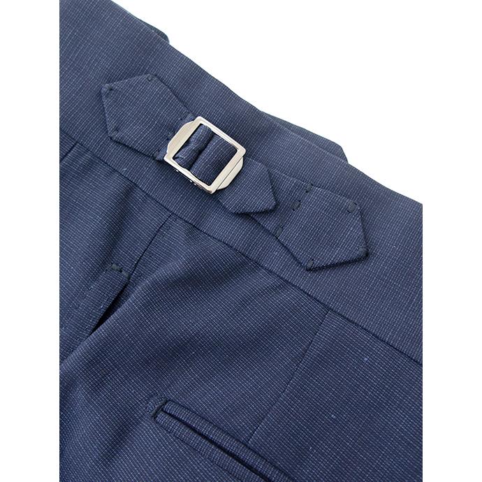 マッシモ・コラード Massimo Corrado ベルトレストラウザーズ/ストレッチウールリネン イタリア製 ネイビーブルー mac500405 | ブランド登録なし | 04