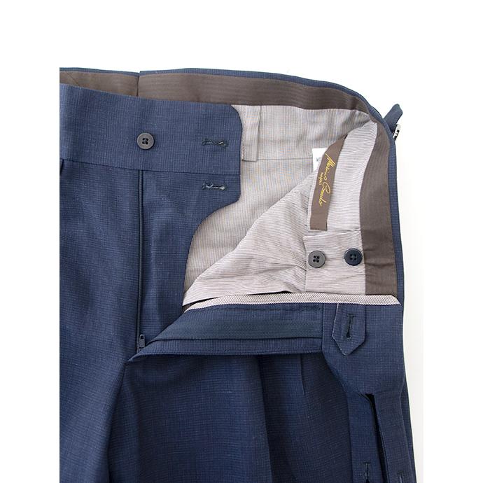 マッシモ・コラード Massimo Corrado ベルトレストラウザーズ/ストレッチウールリネン イタリア製 ネイビーブルー mac500405 | ブランド登録なし | 08