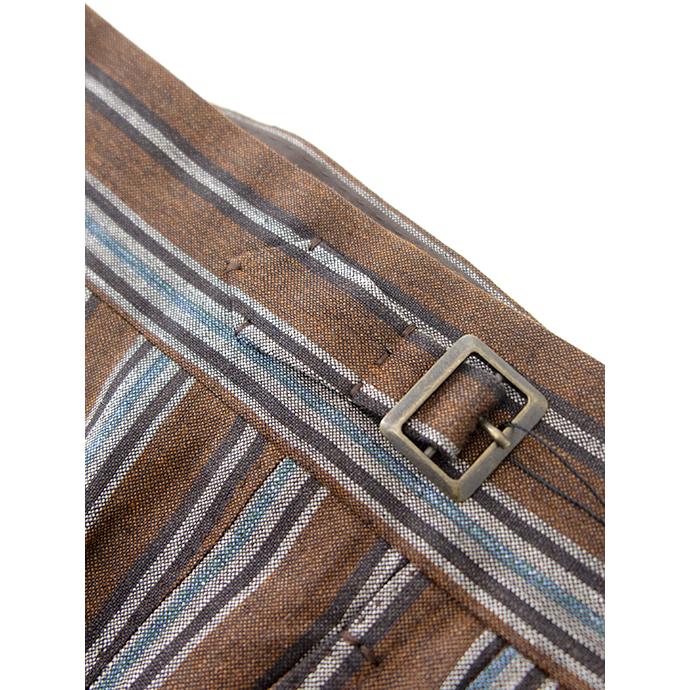 マッシモ・コラード Massimo Corrado ベルトレストラウザーズ/マルチストライプ イタリア製 ブラウン mac500406 | ブランド登録なし | 05