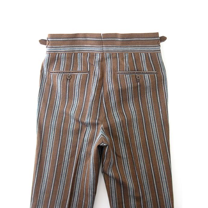 マッシモ・コラード Massimo Corrado ベルトレストラウザーズ/マルチストライプ イタリア製 ブラウン mac500406 | ブランド登録なし | 07