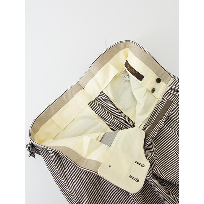 マッシモ・コラード Massimo Corrado ベルトレストラウザーズ/ストレッチシアサッカー イタリア製 ブラウン×ホワイト mac500408 | ブランド登録なし | 09