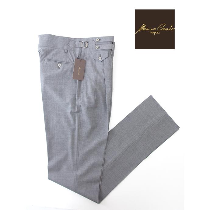 マッシモ・コラード Massimo Corrado ベルトレストラウザーズ/トロピカルウール イタリア製 グレー mac500409 | ブランド登録なし