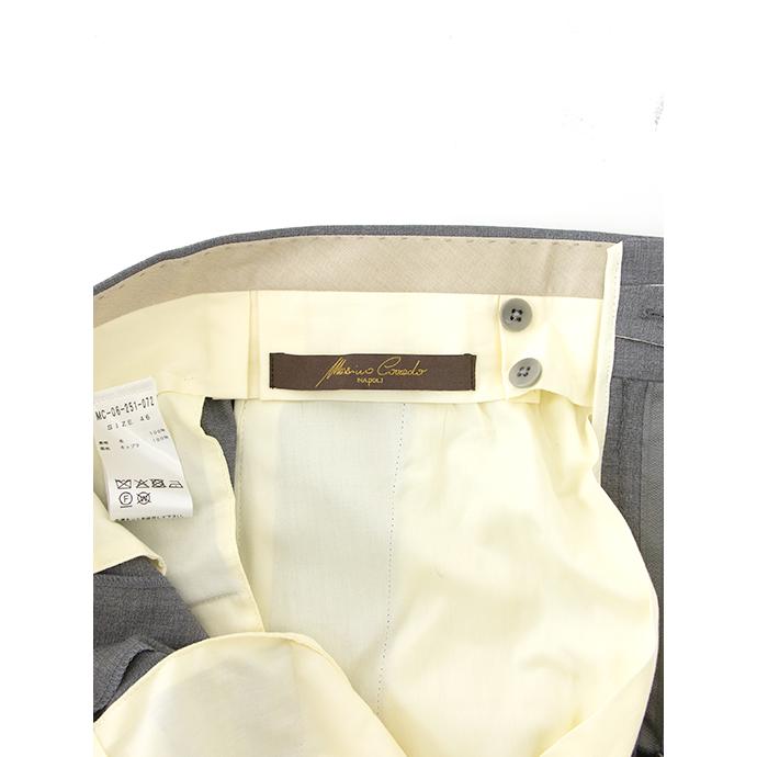 マッシモ・コラード Massimo Corrado ベルトレストラウザーズ/トロピカルウール イタリア製 グレー mac500409 | ブランド登録なし | 10