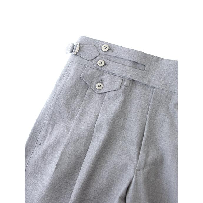 マッシモ・コラード Massimo Corrado ベルトレストラウザーズ/トロピカルウール イタリア製 グレー mac500409 | ブランド登録なし | 03
