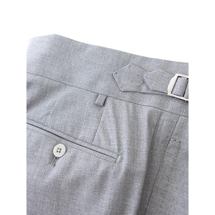 マッシモ・コラード Massimo Corrado ベルトレストラウザーズ/トロピカルウール イタリア製 グレー mac500409 | ブランド登録なし | 05