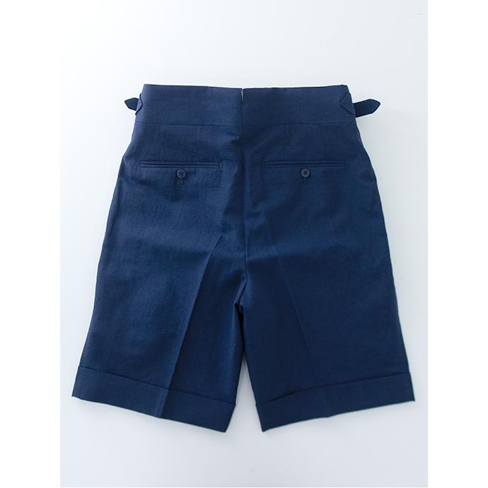 マッシモ・コラード Massimo Corrado 別注ベルトレストラウザーショーツ/ウールリネン イタリア製 ネイビー mac501001 | ブランド登録なし | 01