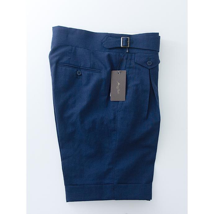 マッシモ・コラード Massimo Corrado 別注ベルトレストラウザーショーツ/ウールリネン イタリア製 ネイビー mac501001 | ブランド登録なし | 02