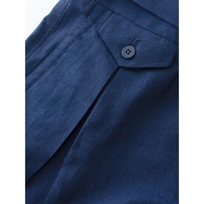 マッシモ・コラード Massimo Corrado 別注ベルトレストラウザーショーツ/ウールリネン イタリア製 ネイビー mac501001 | ブランド登録なし | 05