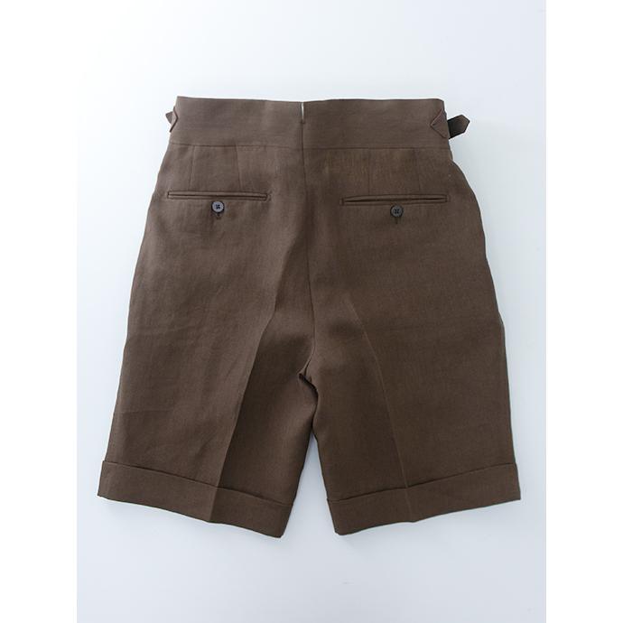 マッシモ・コラード Massimo Corrado 別注ベルトレストラウザーショーツ/ウールリネン イタリア製 ブラウン mac501002 | ブランド登録なし | 01