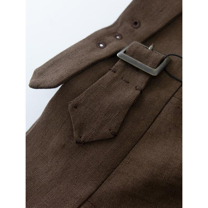 マッシモ・コラード Massimo Corrado 別注ベルトレストラウザーショーツ/ウールリネン イタリア製 ブラウン mac501002 | ブランド登録なし | 04
