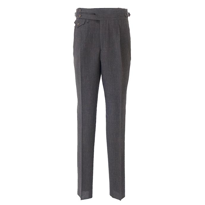 マッシモ・コラード Massimo Corrado ベルトレストラウザーズ/ソフトメランジウール イタリア製 ダークブラウン mac501003 | ブランド登録なし | 01