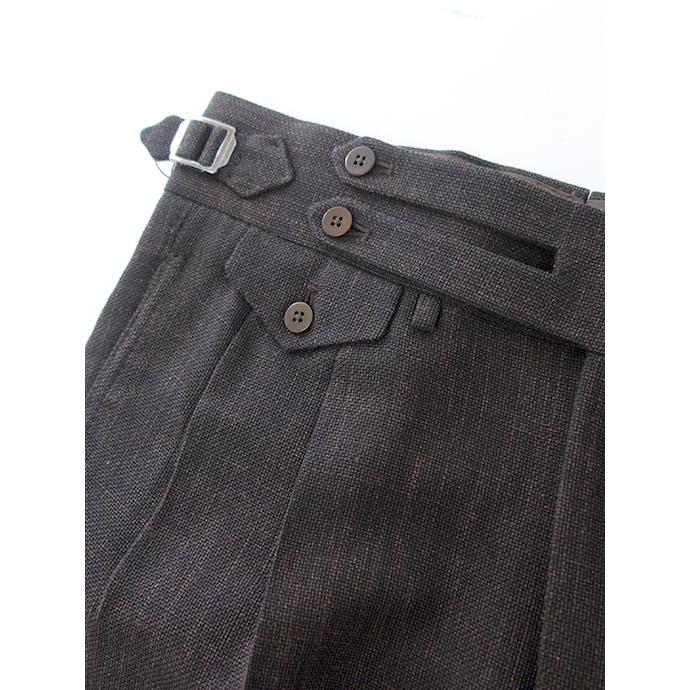 マッシモ・コラード Massimo Corrado ベルトレストラウザーズ/ソフトメランジウール イタリア製 ダークブラウン mac501003 | ブランド登録なし | 03